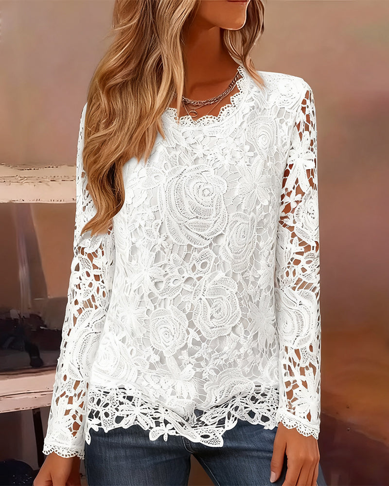 Lace Long Sleeve Top – Classic Elegance