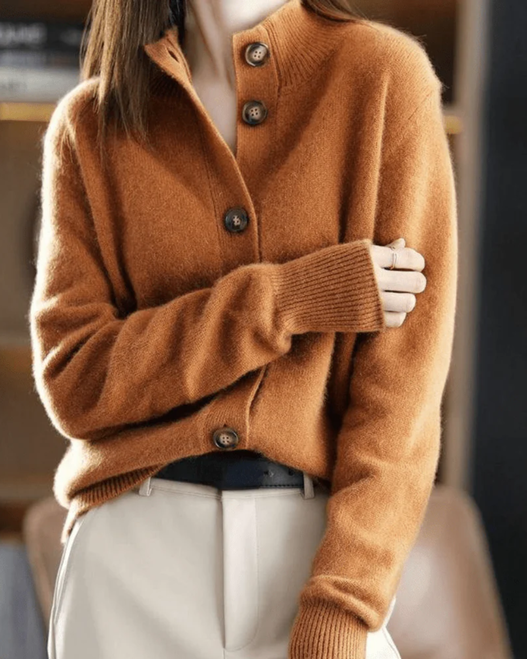 Claire™ | Retro-Style Cashmere Cardigan