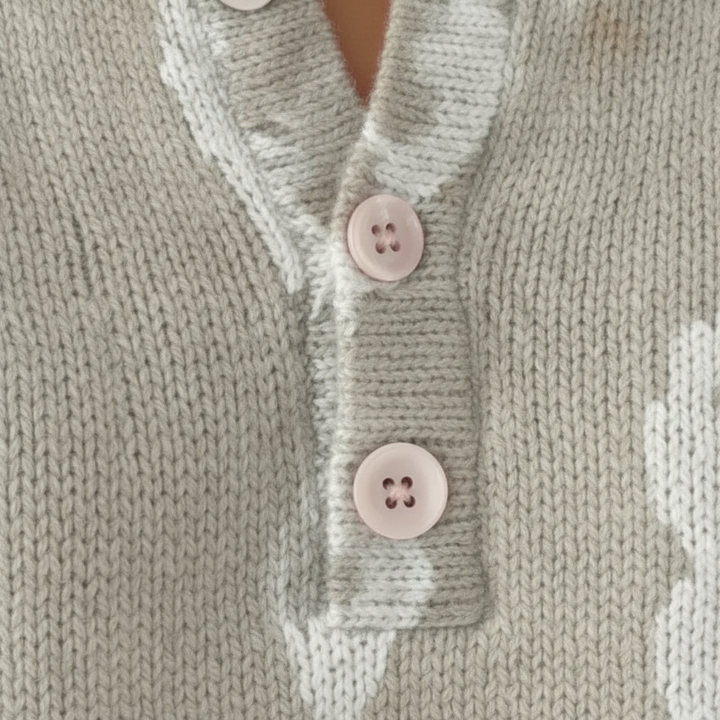 Keira™ – Vintage Abstract Buttoned Sweater